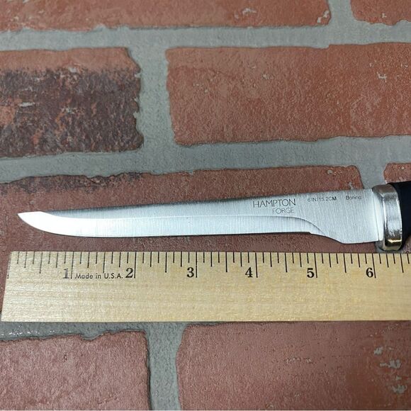 Hampton Forge Epicure 6” Boning Knife Black Soft Grip Handles Superior Steel EUC - Picture 11 of 11